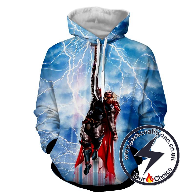 Flying Thor - Thor 3D - Hoodies